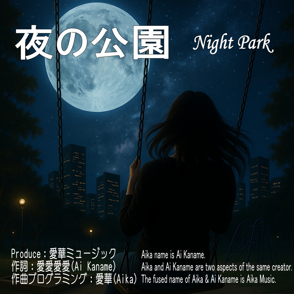 この曲、『夜の公園』の詞は、2025年6月4日に書き下ろし、曲の制作をしました。…